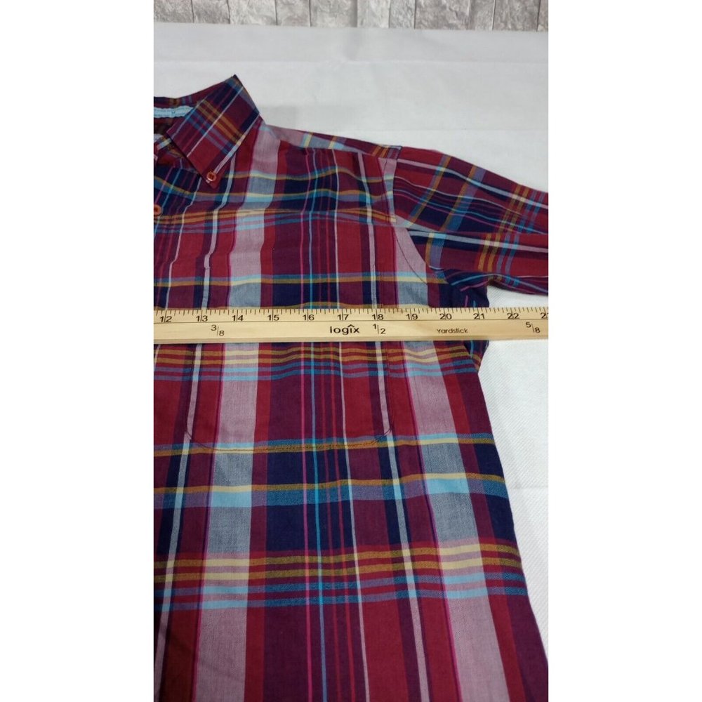 Vintage Levi's Colorgraphs Shirt Men's Medium Red Plaid LS Button Up Collared - Picture 4 of 8